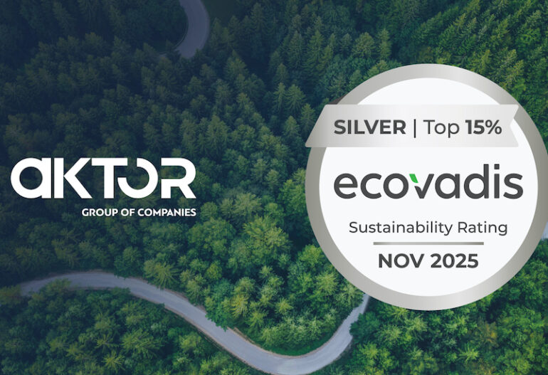 Ο Όμιλος AKTOR απέσπασε τη διάκριση “Silver Medal Award” από την EcoVadis